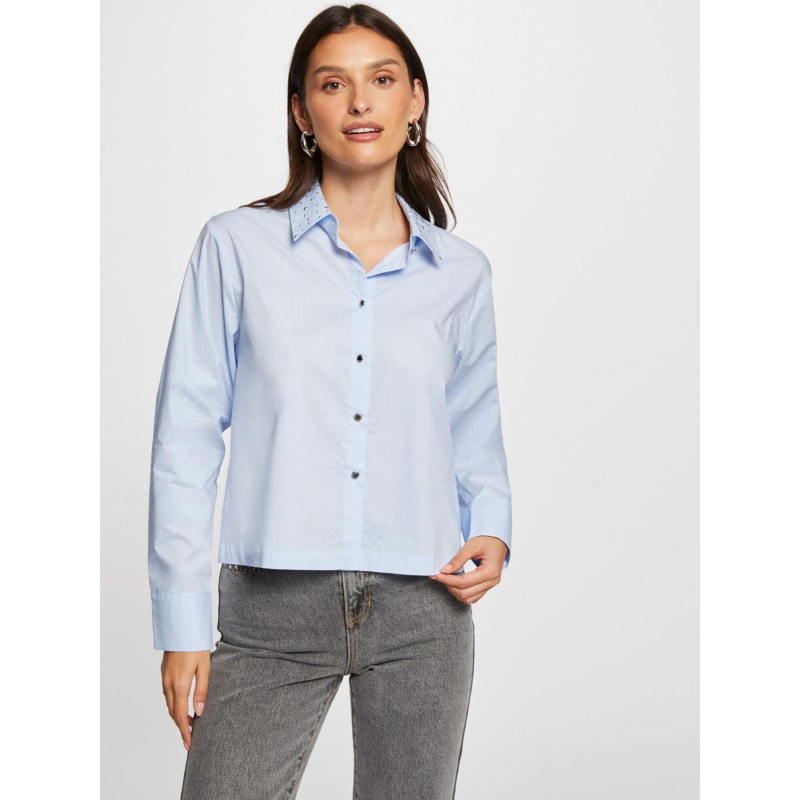 Chemise boxi bleu femme - Morgan