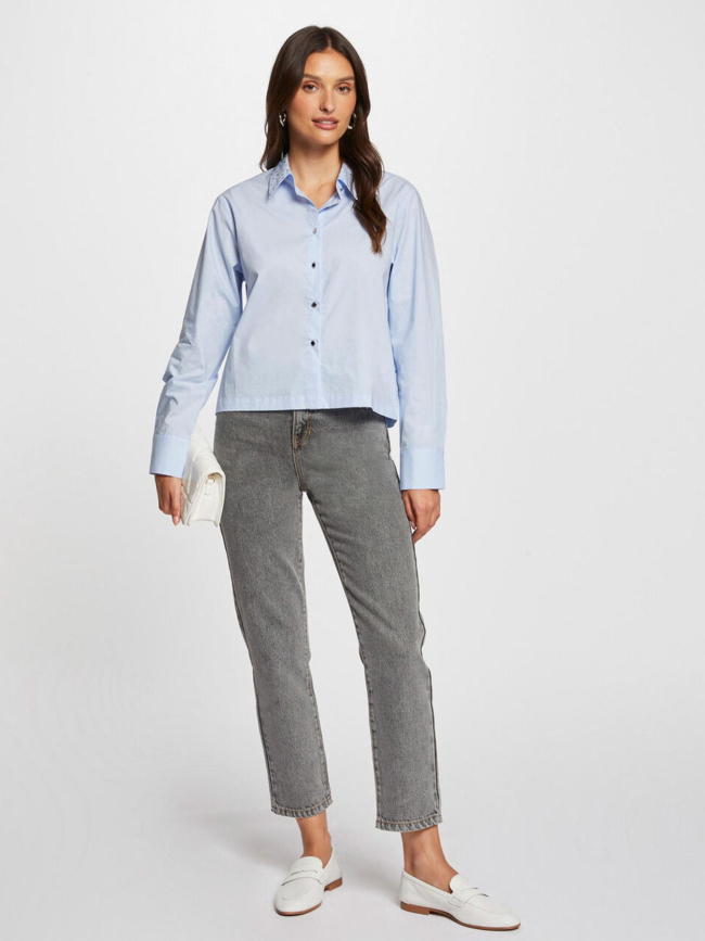 Chemise boxi bleu femme - Morgan