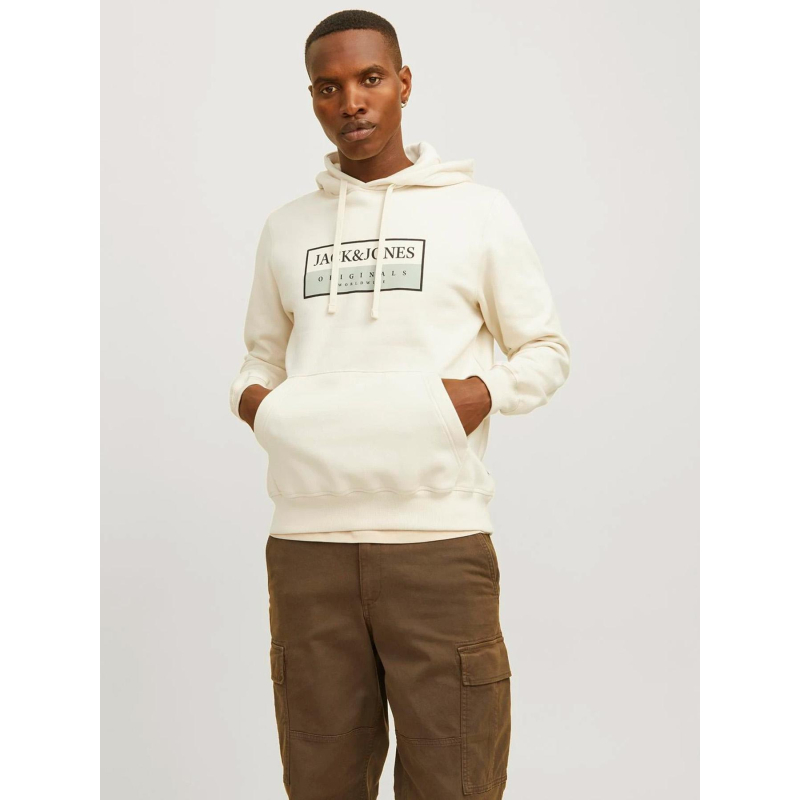 Sweat à capuche jorfrederiksberg beige homme - Jack & Jones