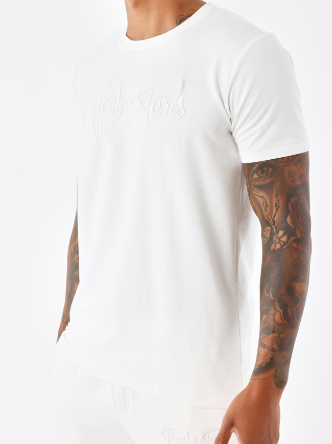 T-shirt essential logo brodé blanc homme - Project X Paris