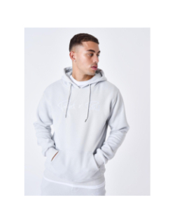 Sweat à capuche essential logo gris blanc homme - Project X Paris