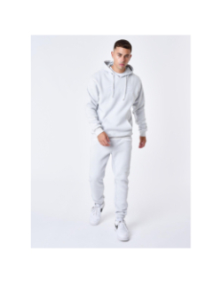 Sweat à capuche essential logo gris blanc homme - Project X Paris