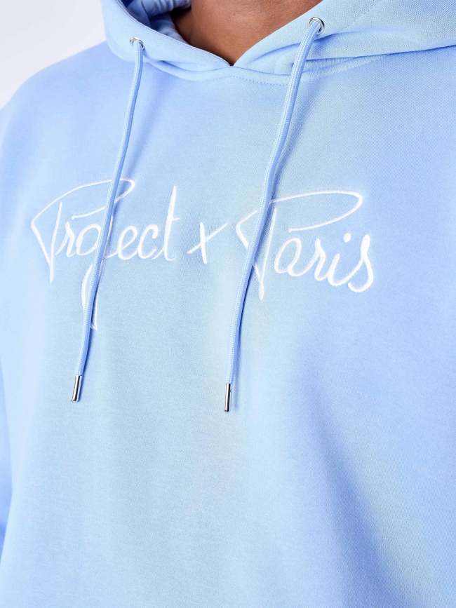Sweat à capuche essential logo bleu homme - Project X Paris