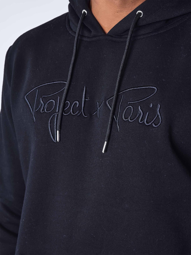 Sweat à capuche logo signature noir homme - Project X Paris