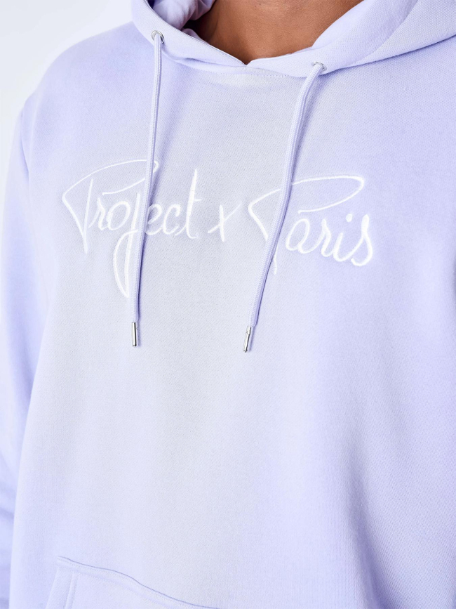 Sweat à capuche essential logo violet homme - Project X Paris