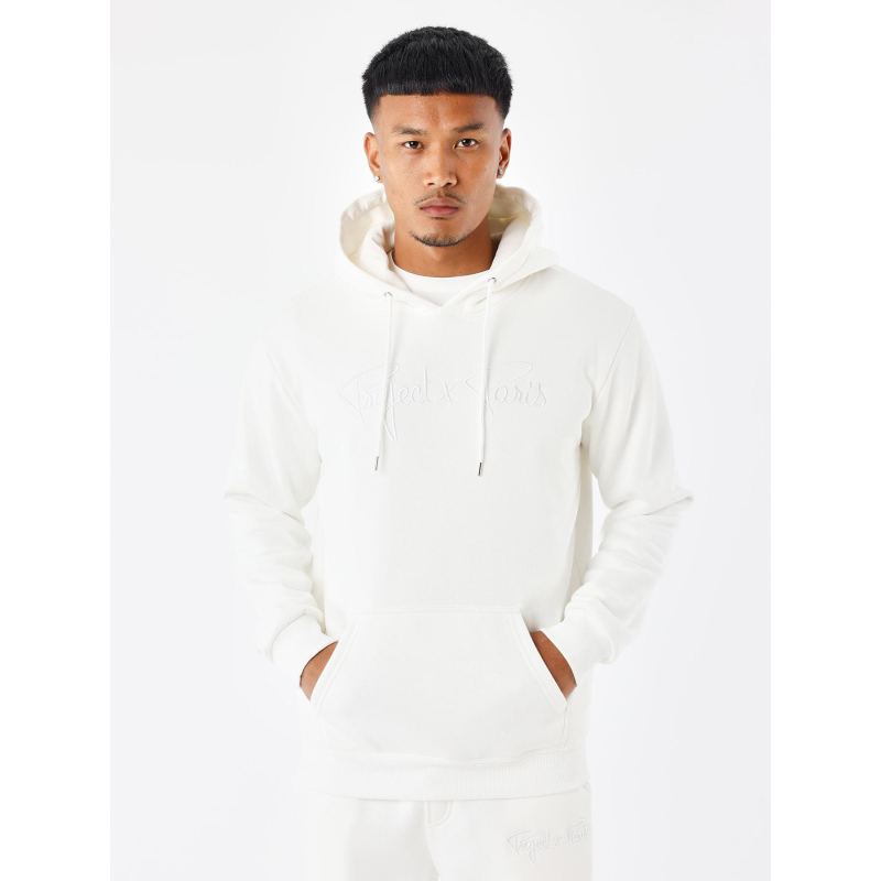 Sweat à capuche essential logo blanc homme - Project X Paris