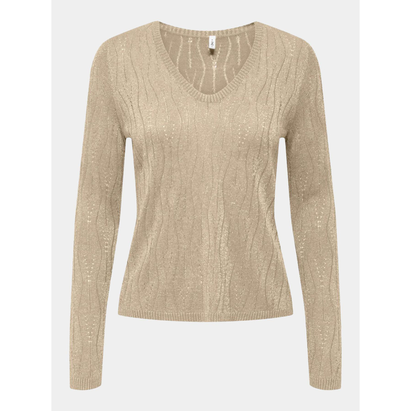 Pull fin mella glitter beige femme - Only
