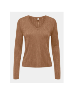 Pull fin mella glitter marron femme - Only