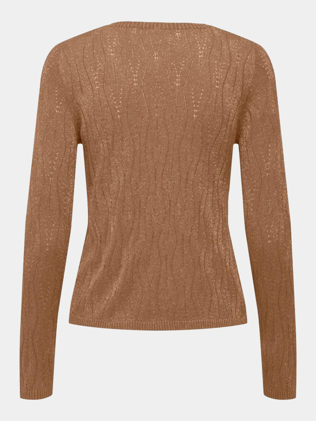Pull fin mella glitter marron femme - Only