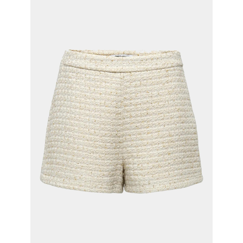 Short en tweed luka glitter blanc doré femme - Only