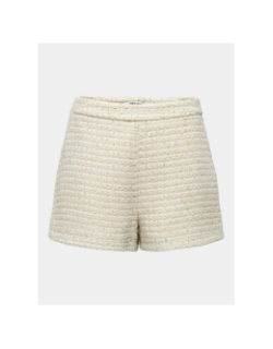 Short en tweed luka glitter blanc doré femme - Only