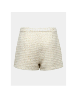 Short en tweed luka glitter blanc doré femme - Only