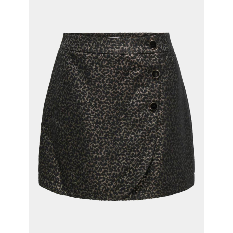 Jupe courte jolle portefeuille noir doré femme - Only