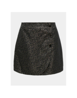 Jupe courte jolle portefeuille noir doré femme - Only