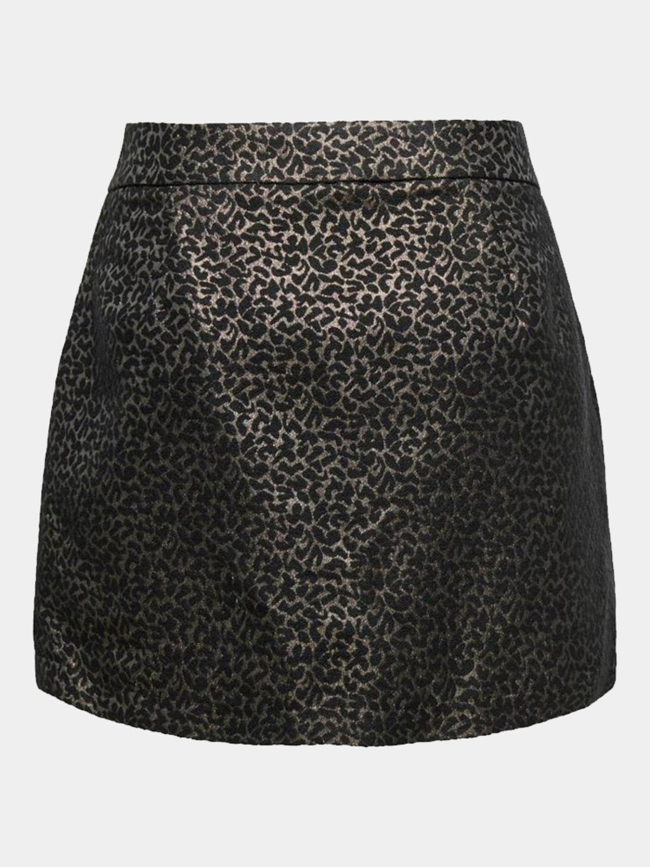 Jupe courte jolle portefeuille noir doré femme - Only