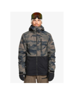 Veste de snowboard mission marron et noir homme - Quiksilver