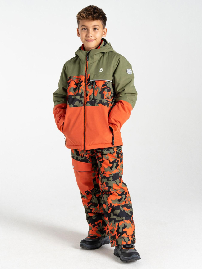 Veste de ski traverse II orange et kaki enfant - Dare 2b