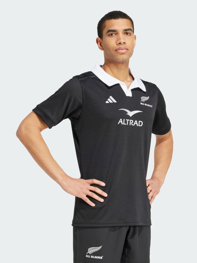 Maillot de rugby manches courtes all blacks noir homme - Adidas