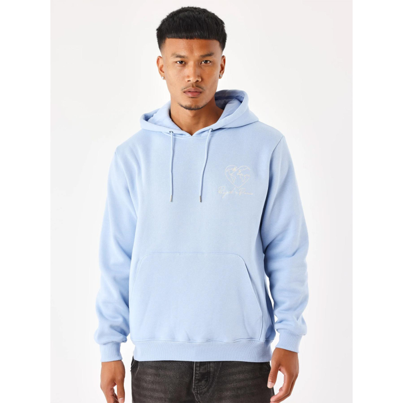 Sweat à capuche cœurmonde bleu homme - Project X Paris