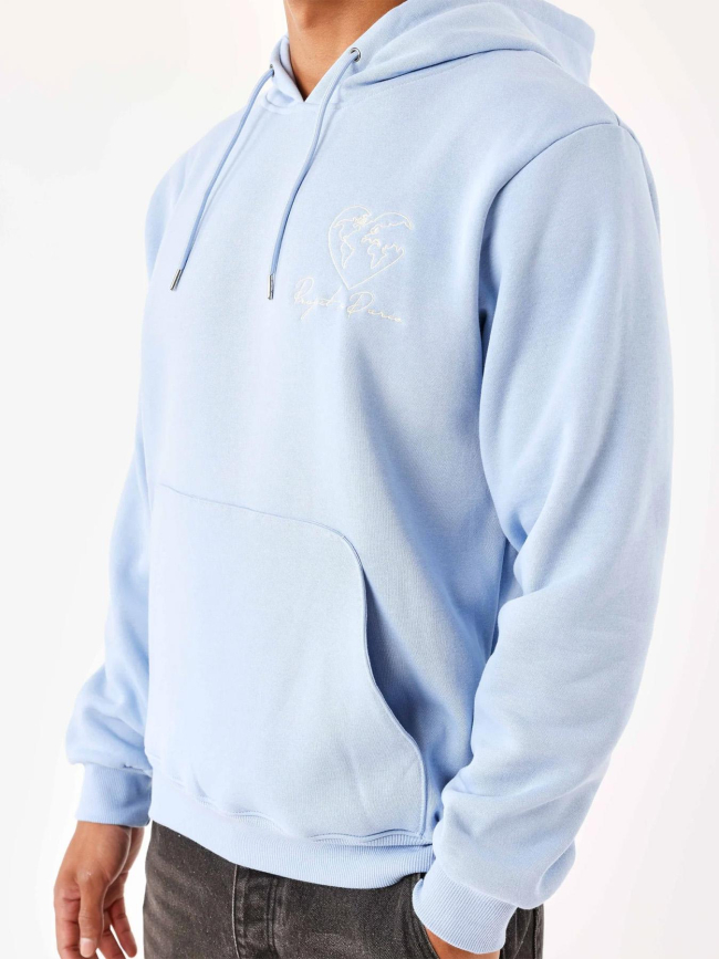 Sweat à capuche cœurmonde bleu homme - Project X Paris