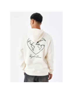 Sweat à capuche cœurmonde beige homme - Project X Paris