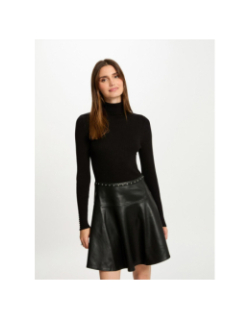 Robe bi-maitère simili cuir pepper noir femme - Morgan