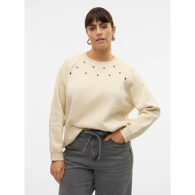 Sweatshirt ciro beige femme - Vero Moda