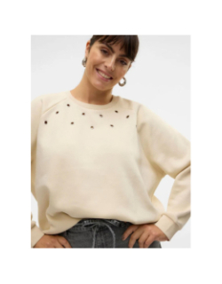 Sweatshirt ciro beige femme - Vero Moda