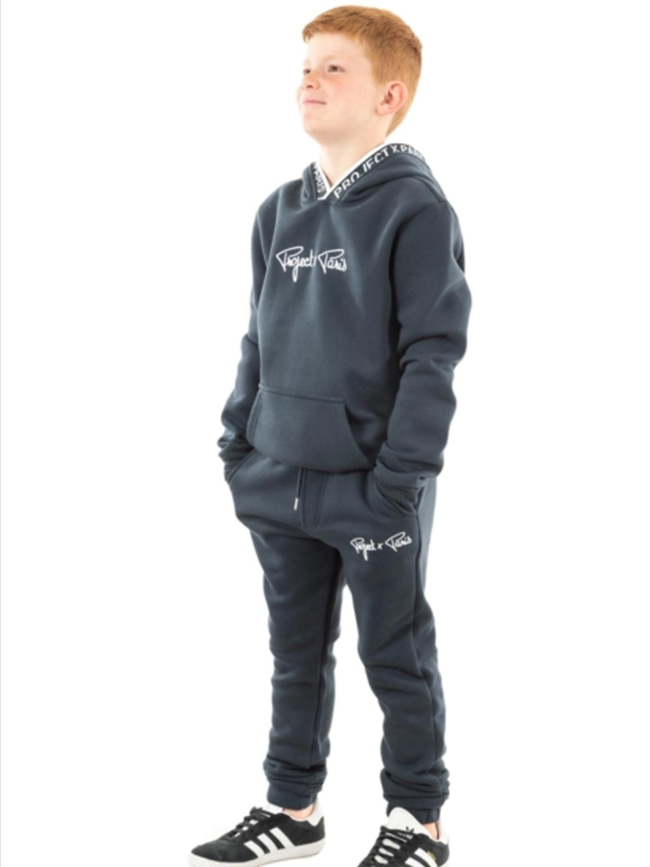 Sweat à capuche logo uni bleu marine enfant - Project X Paris