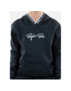 Sweat à capuche logo uni bleu marine enfant - Project X Paris