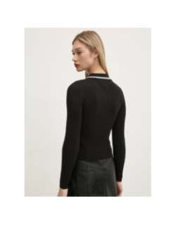 Polo à manches longues stretch noir femme - Tommy Jeans