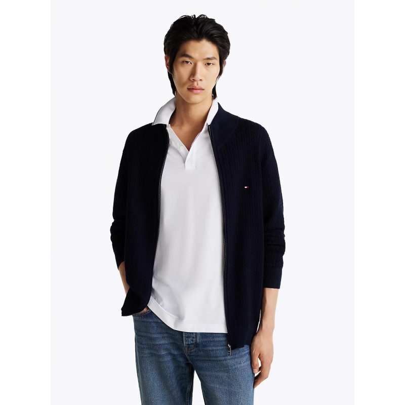 Gilet tricot à chevrons bleu marine homme - Tommy Hilfiger