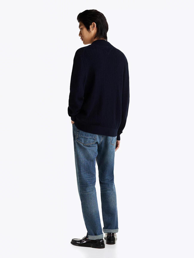 Gilet tricot à chevrons bleu marine homme - Tommy Hilfiger