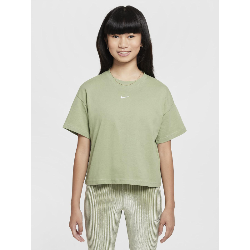 T-shirt manches courtes boxy essential kaki fille - Nike