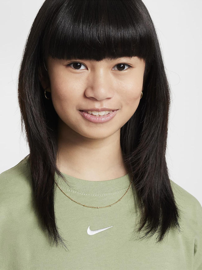 T-shirt manches courtes boxy essential kaki fille - Nike