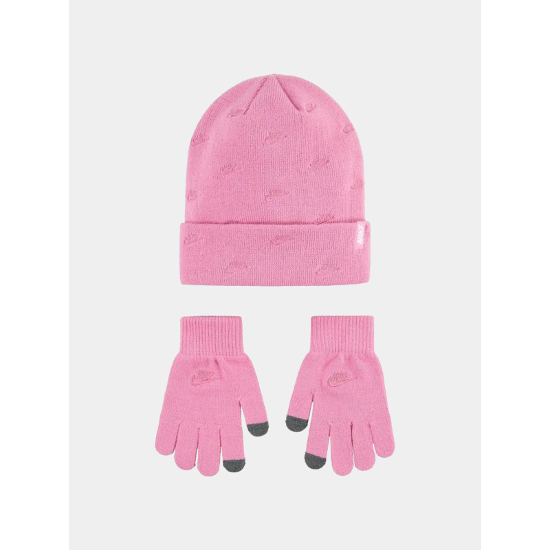Ensemble bonnet et gants futura rose fille - Nike