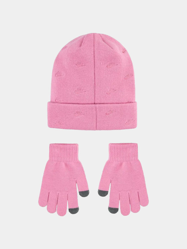 Ensemble bonnet et gants futura rose fille - Nike