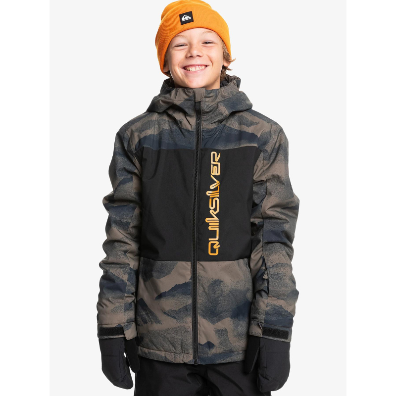 Veste de snowboard side hit marron garçon - Quiksilver