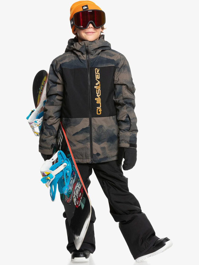 Veste de snowboard side hit marron garçon - Quiksilver