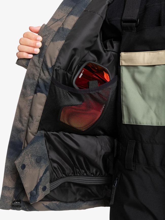 Veste de snowboard side hit marron garçon - Quiksilver