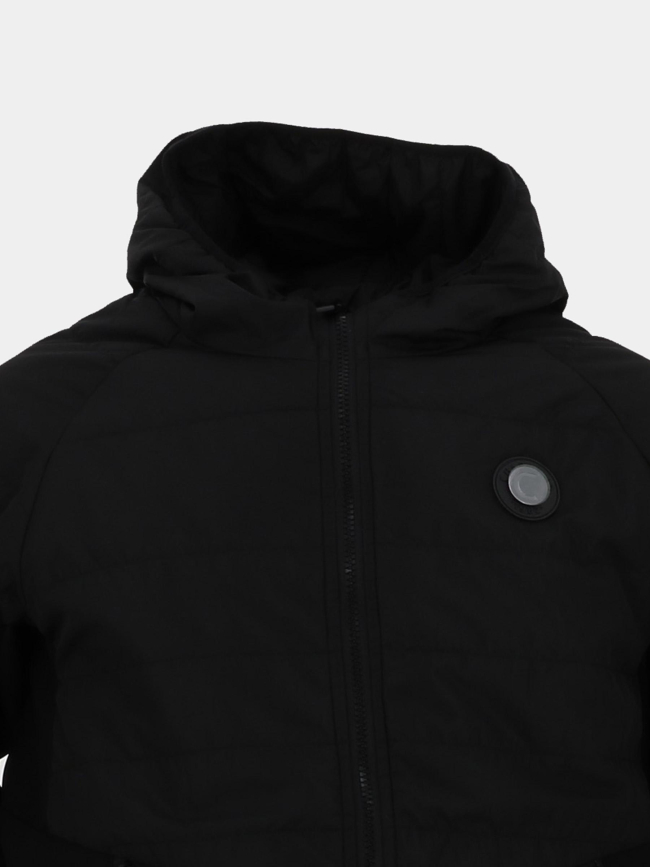 Doudoune à capuche et logo métallique noir homme - Chabrand