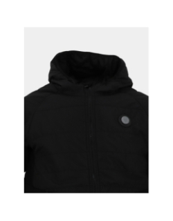 Doudoune à capuche et logo métallique noir homme - Chabrand