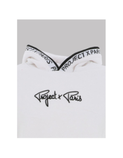 Sweat à capuche logo uni blanc enfant - Project X Paris