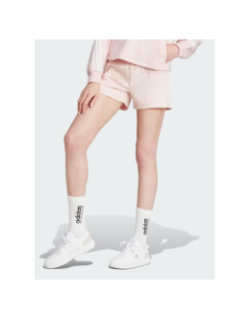 Short de sport essentials slim 3 stripes rose femme - Adidas