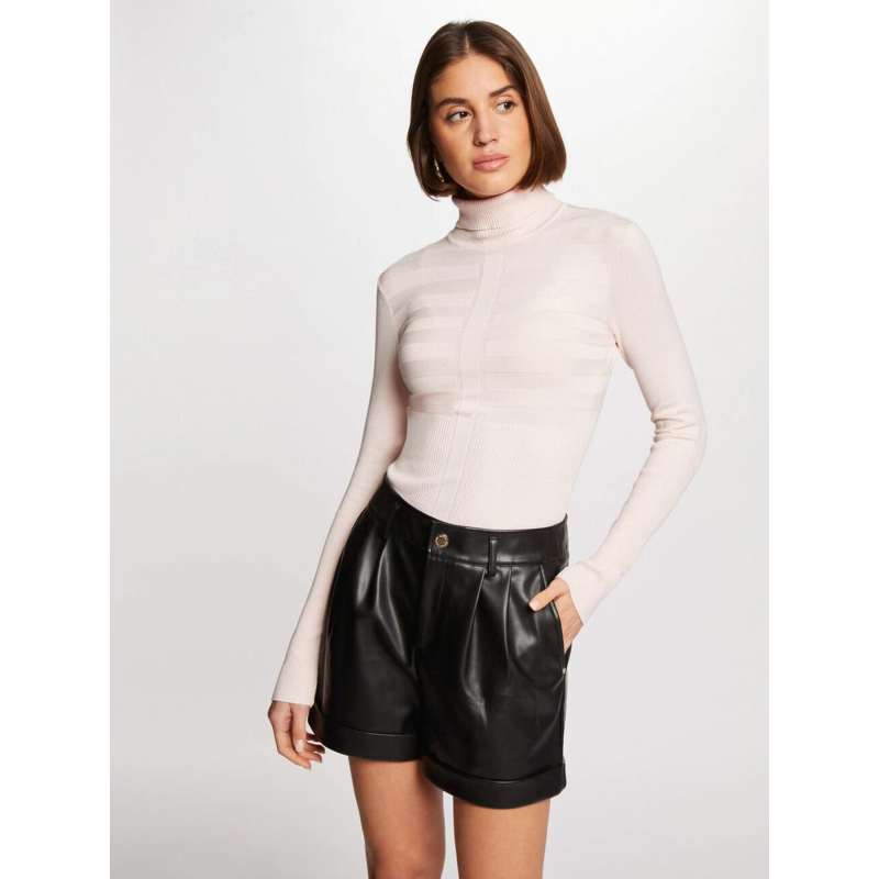Pull fin col roulé mentos ivoire blanc femme - Morgan