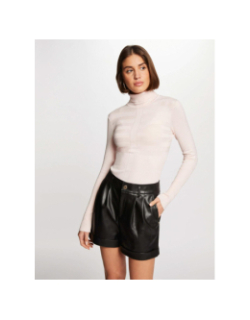 Pull fin col roulé mentos ivoire blanc femme - Morgan