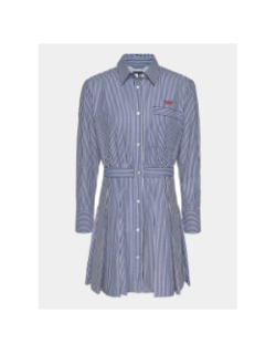 Robe chemise rayée pinstripe bleu femme - Tommy Jeans