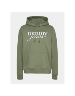Sweat à capuche regular ess logo vert femme - Tommy Jeans