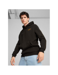 Sweat à capuche essential logo doré noir homme - Puma