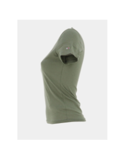 T-shirt slim essential logo kaki femme - Tommy Jeans